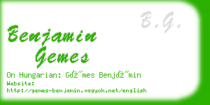 benjamin gemes business card